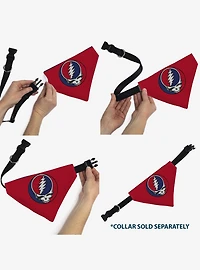 Grateful Dead Steal Your Face Logo Centered and Slip On Collar Pet Bandana - Bandana Only