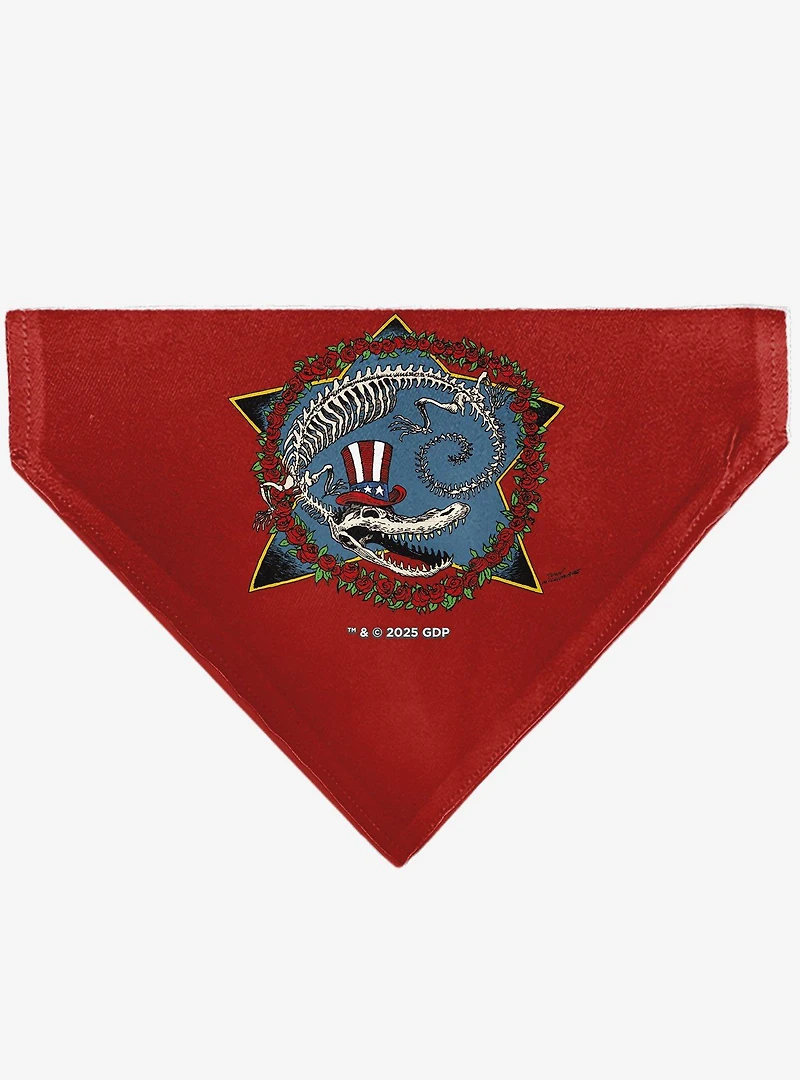 Grateful Dead Daves Picks Volume Ten Alligator Bonus Art Slip On Collar Pet Bandana - Bandana Only