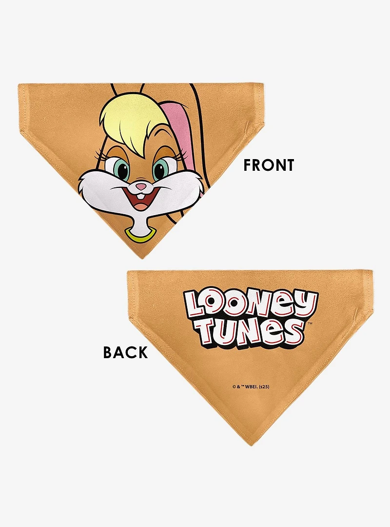 Looney Tunes Lola Bunny Face Close Up Slip On Collar Pet Bandana - Bandana Only