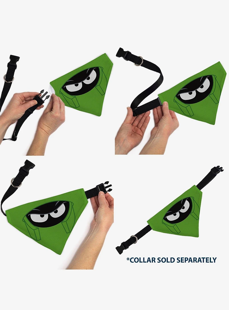 Looney Tunes Marvin The Martian Face Close Up Slip On Collar Pet Bandana - Bandana Only