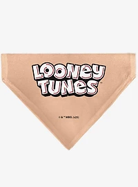 Looney Tunes Porky Pig Face Close Up Peach Slip On Collar Pet Bandana - Bandana Only