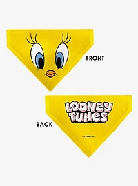 Looney Tunes Tweety Bird Face Close Up Slip On Collar Pet Bandana - Bandana Only