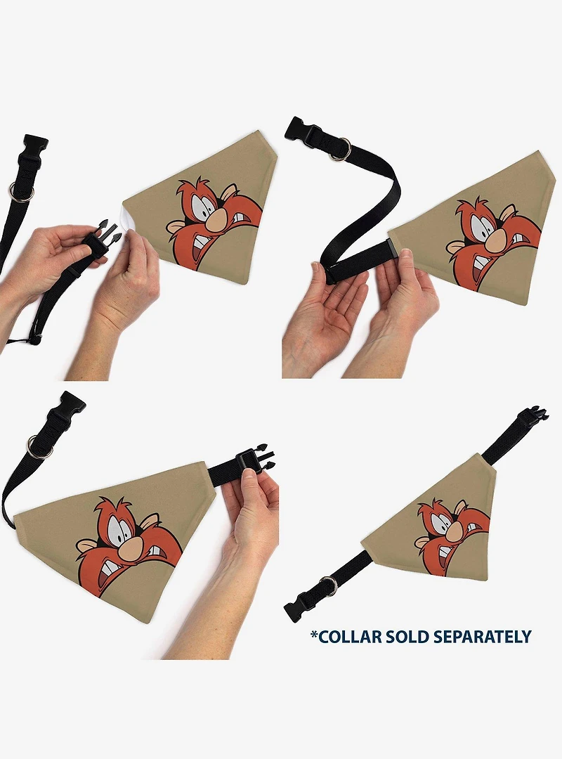 Looney Tunes Yosemite Sam Face Close Up Slip On Collar Pet Bandana - Bandana Only