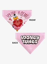 Looney Tunes Daffy Duck You're A Gem Heart Title Slip On Collar Pet Bandana - Bandana Only