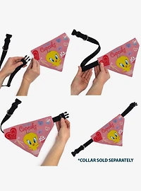 Looney Tunes Tweety Bird Be My Cupcake Sweets Pose and Title Slip On Collar Pet Bandana - Bandana Only
