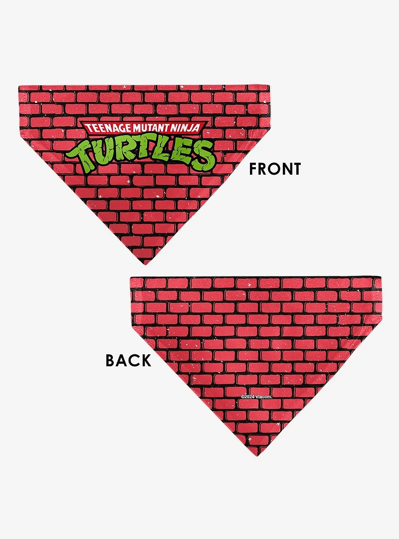 Teenage Mutant Ninja Turtles Brick Title Slip On Collar Pet Bandana - Bandana Only