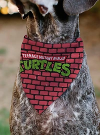 Teenage Mutant Ninja Turtles Brick Title Slip On Collar Pet Bandana - Bandana Only