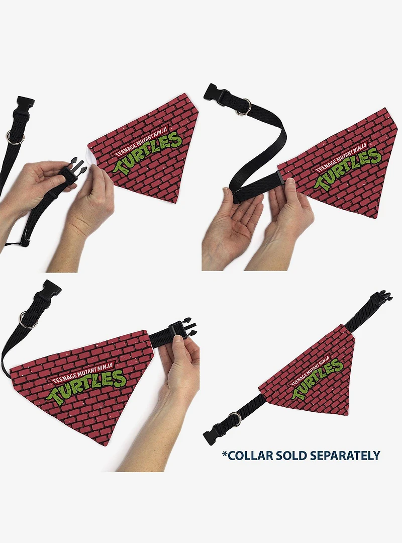 Teenage Mutant Ninja Turtles Brick Title Slip On Collar Pet Bandana - Bandana Only