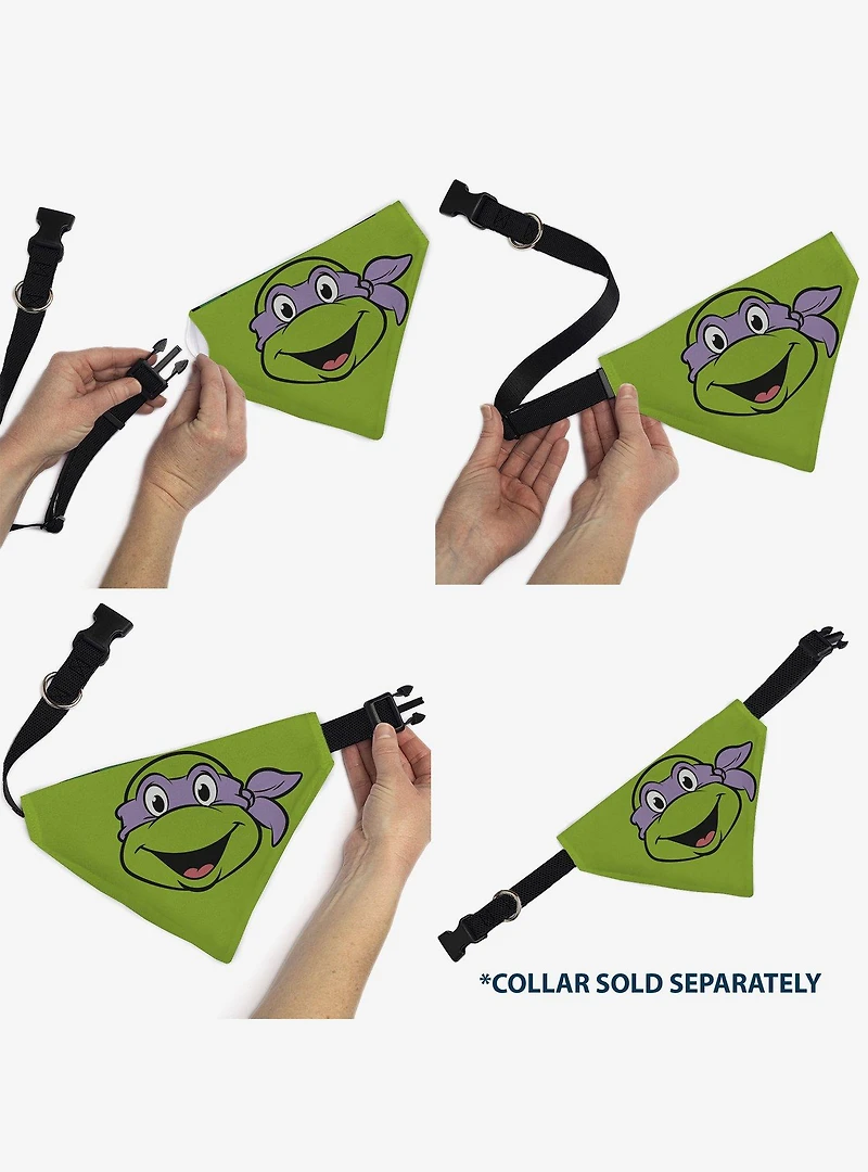 Teenage Mutant Ninja Turtles Donatello Turtle Shell Slip On Collar Pet Bandana - Bandana Only