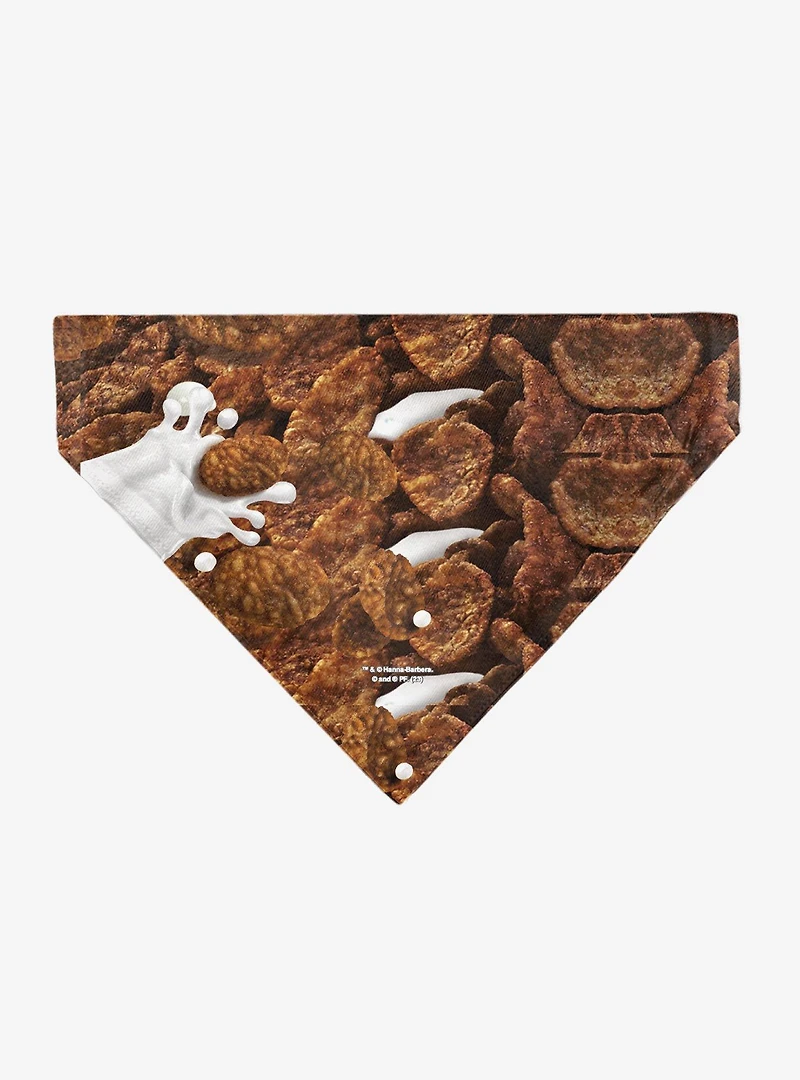 The Flintstones Cocoa Pebbles Fred & Barney Cereal Box Slip On Collar Pet Bandana - Bandana Only