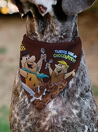 The Flintstones Cocoa Pebbles Fred & Barney Cereal Box Slip On Collar Pet Bandana - Bandana Only