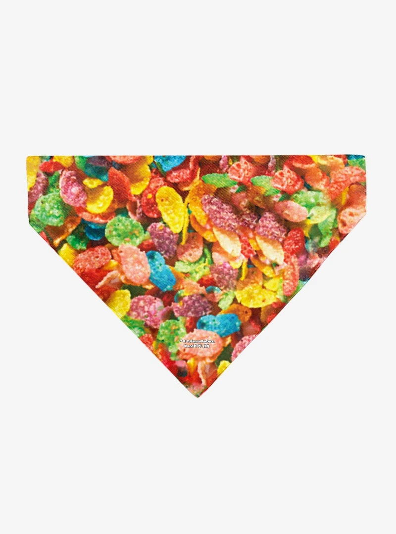 The Flintstones Fruity Pebbles Fred & Barney Cereal Box Slip On Collar Pet Bandana - Bandana Only