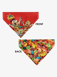The Flintstones Fruity Pebbles Fred & Barney Cereal Box Slip On Collar Pet Bandana - Bandana Only