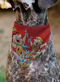 The Flintstones Fruity Pebbles Fred & Barney Cereal Box Slip On Collar Pet Bandana - Bandana Only