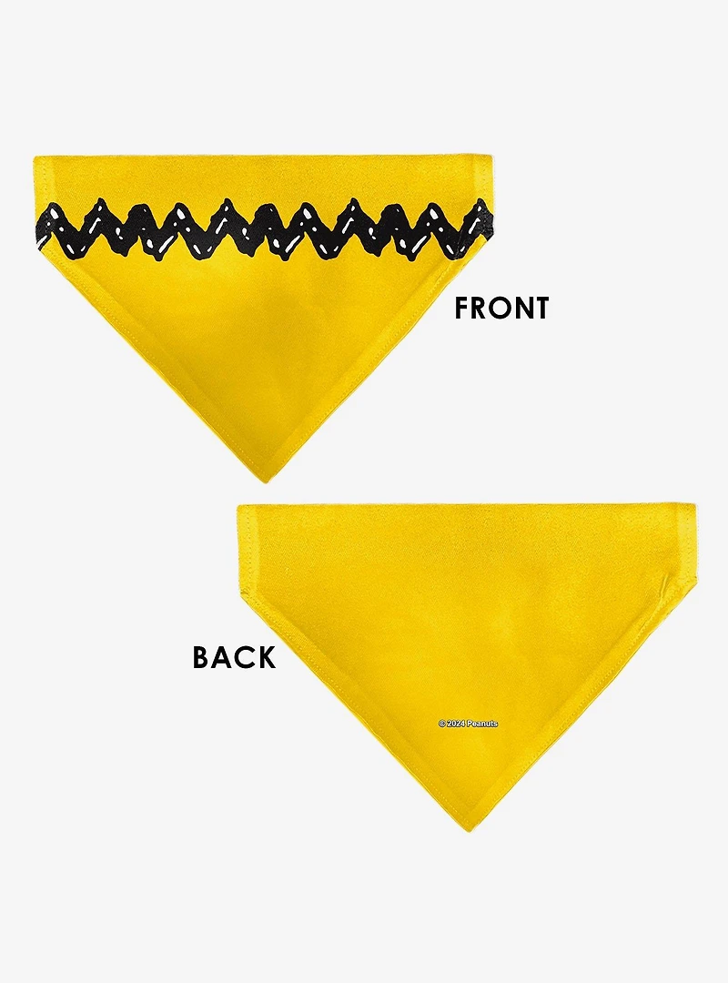 Peanuts 75th Charlie Brown Zig Zag Stripe Slip On Collar Pet Bandana - Bandana Only