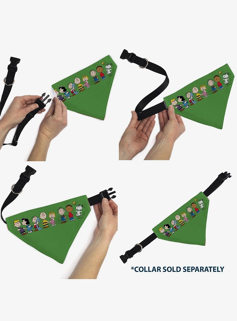 Peanuts Gang Group Pose Slip On Collar Pet Bandana - Bandana Only