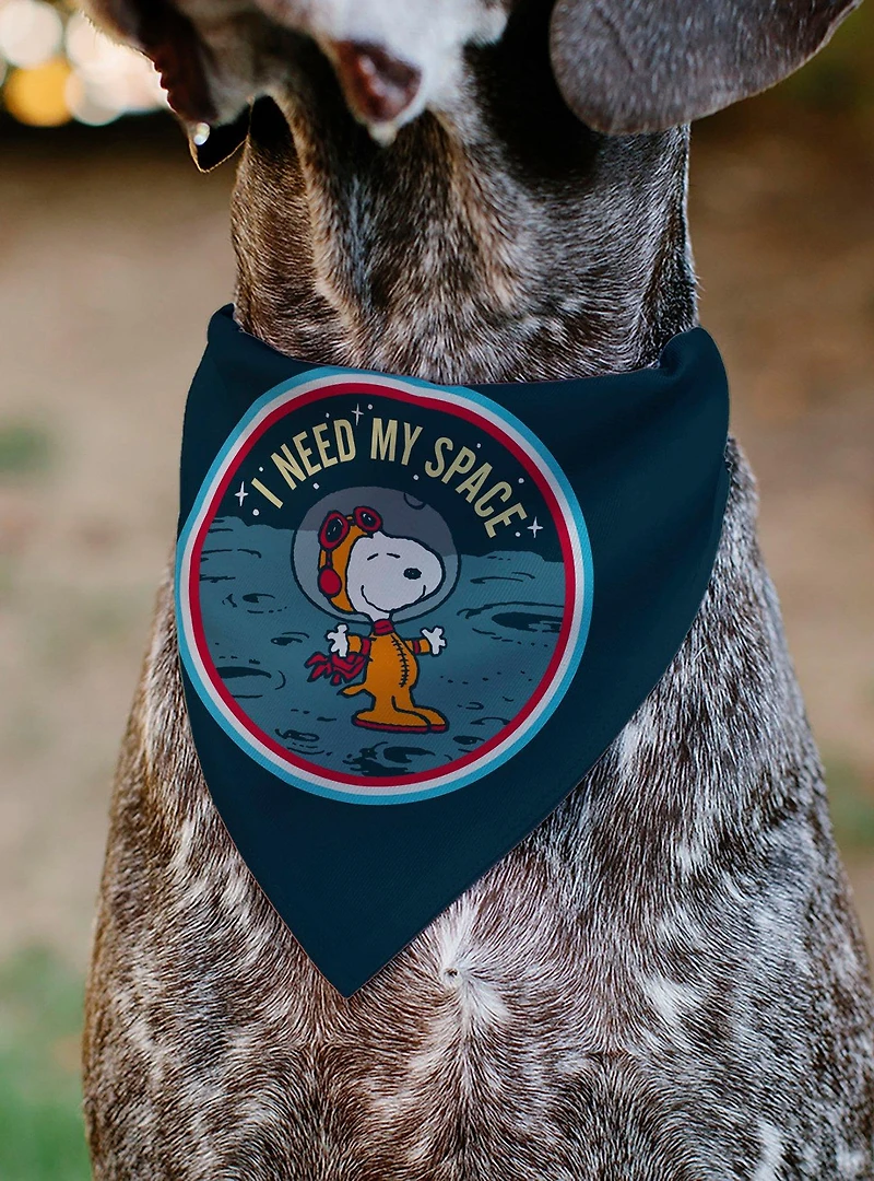 Peanuts Astronaut Snoopy I Need My Space Slip On Collar Pet Bandana - Bandana Only