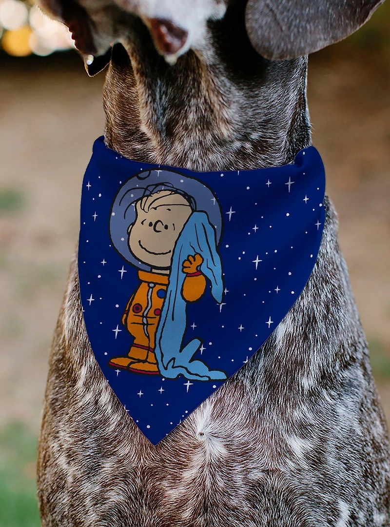 Peanuts Astronaut Linus Security Blanket Space Slip On Collar Pet Bandana - Bandana Only