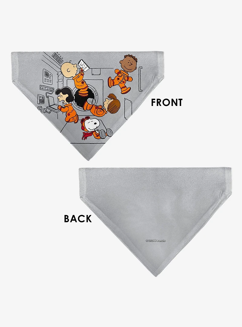 Peanuts Gang Floating Astronauts Group Slip On Collar Pet Bandana - Bandana Only
