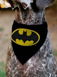 DC Comics Batman Shield Logo Black Slip On Collar Pet Bandana - Bandana Only