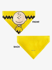Peanuts Charlie Brown Smiling Face With Stripe Slip On Collar Pet Bandana - Bandana Only
