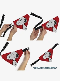 Peanuts Snoopy Smiling Face Slip On Collar Pet Bandana - Bandana Only