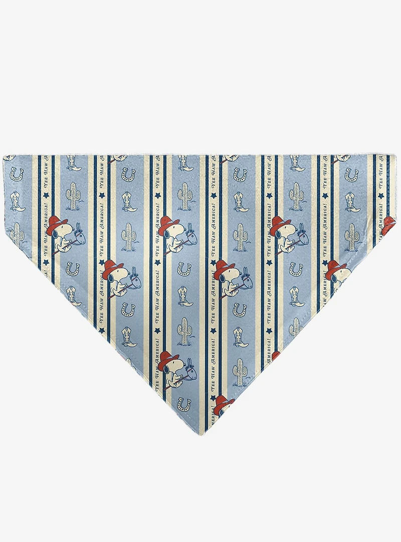 Peanuts Snoopy Yee Haw America and Icons Slip On Collar Pet Bandana - Bandana Only