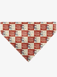 Peanuts Snoopy Yee Haw America Checker Slip On Collar Pet Bandana - Bandana Only
