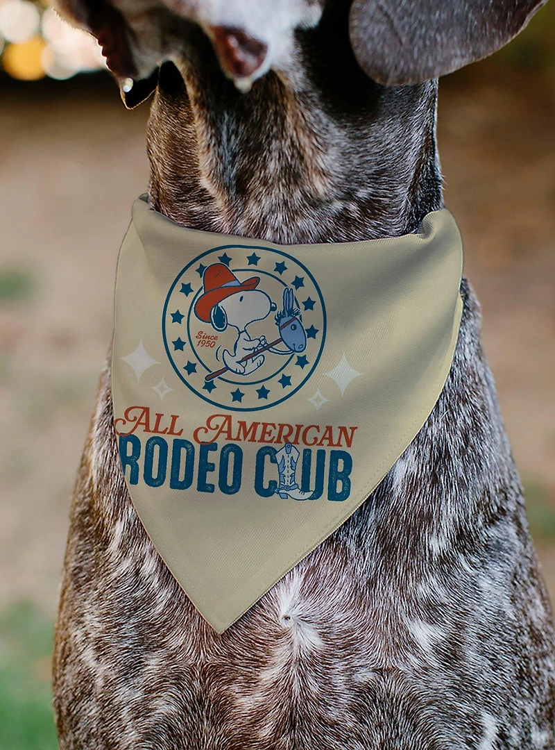Peanuts Snoopy All American Rodeo Club Slip On Collar Pet Bandana - Bandana Only