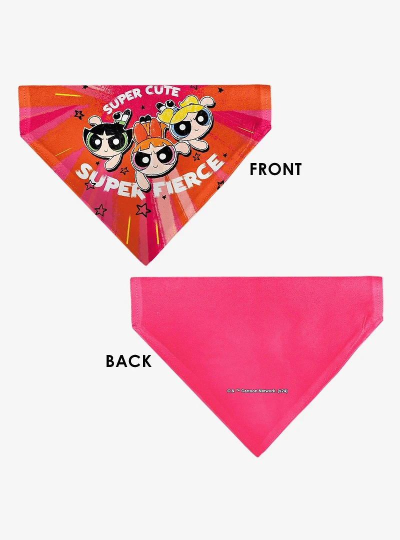 The Powerpuff Girls Super Cute Super Fierce Slip On Collar Pet Bandana - Bandana Only