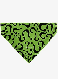 DC Comics The Riddler Question Mark Scattered Black Slip On Collar Pet Bandana - Bandana Only