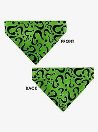 DC Comics The Riddler Question Mark Scattered Black Slip On Collar Pet Bandana - Bandana Only