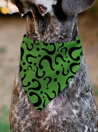 DC Comics The Riddler Question Mark Scattered Black Slip On Collar Pet Bandana - Bandana Only