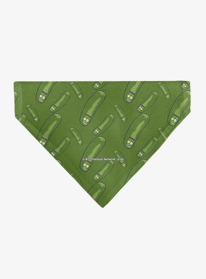 Rick and Morty Pickle Rick Pose Scattered Slip On Collar Pet Bandana - Bandana Only