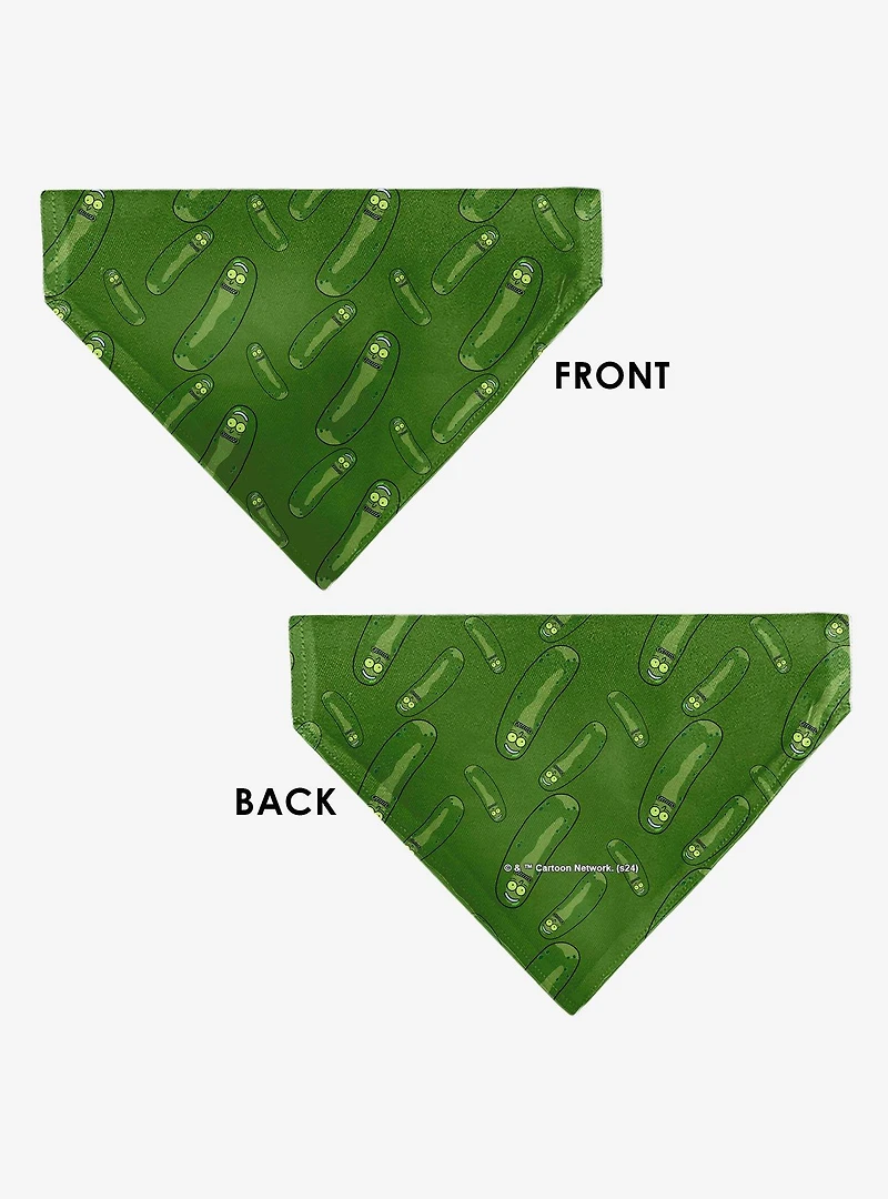 Rick and Morty Pickle Rick Pose Scattered Slip On Collar Pet Bandana - Bandana Only