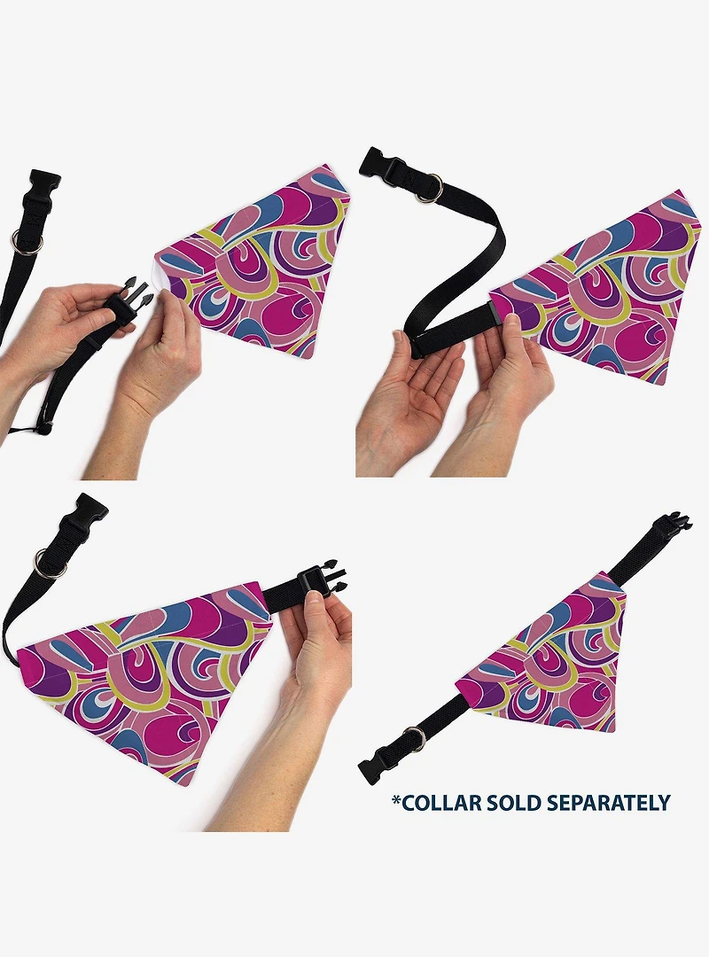 Barbie Swirl Multi Color Slip On Collar Pet Bandana - Bandana Only