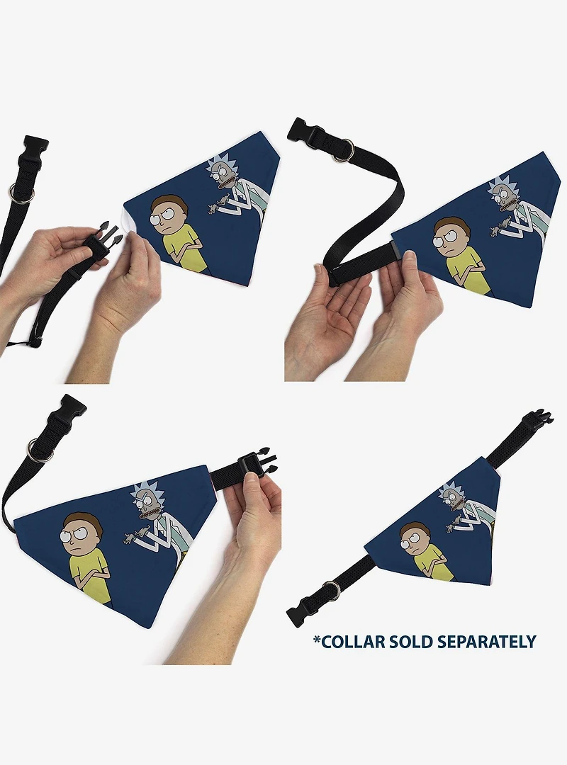 Rick and Morty Arms Crossed Pose Slip On Collar Pet Bandana - Bandana Only
