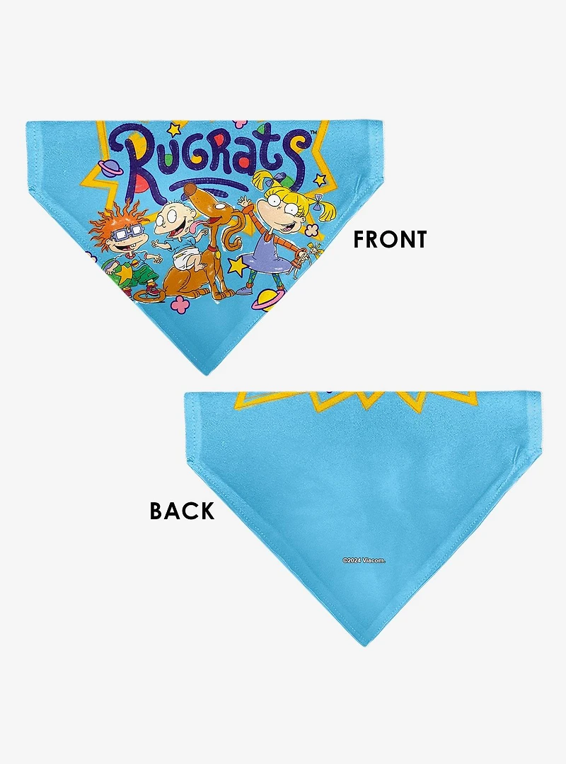 Rugrats Four Character Group Pose and Title Slip On Collar Pet Bandana - Bandana Only