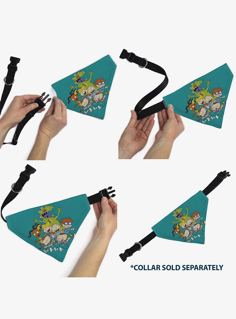 Rugrats Kids Group Pose and Title Slip On Collar Pet Bandana - Bandana Only