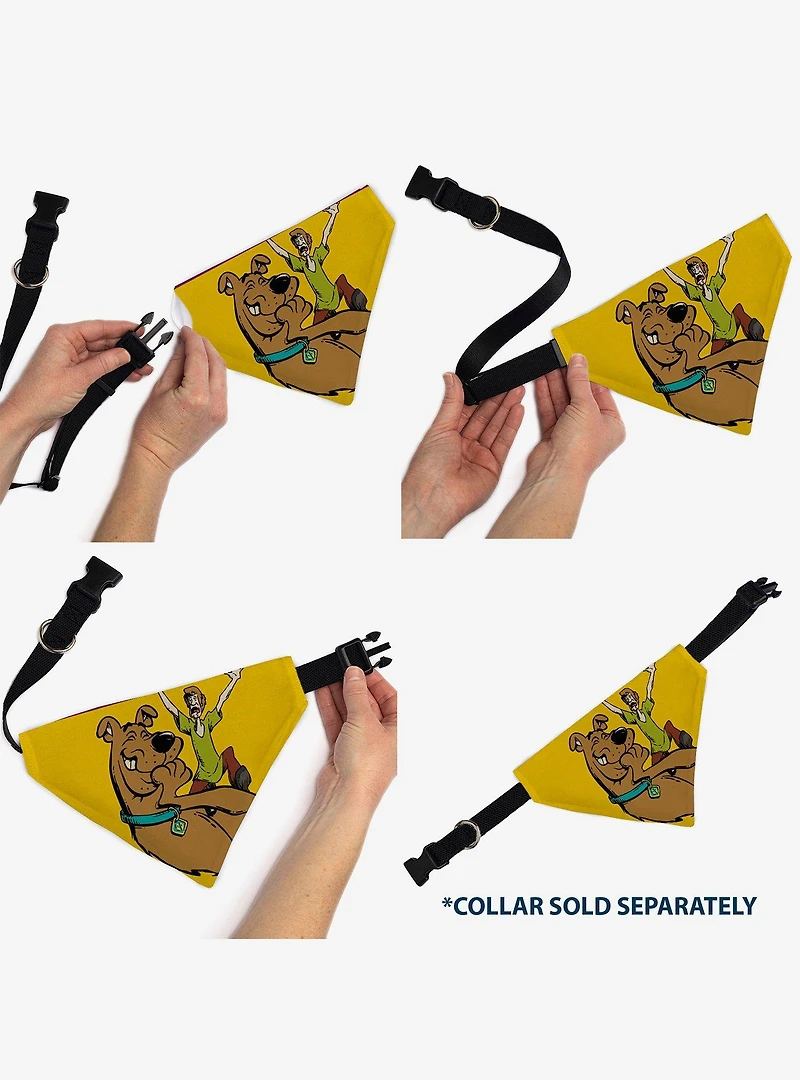 Scooby-Doo! and Shaggy Screaming Pose Slip On Collar Pet Bandana - Bandana Only