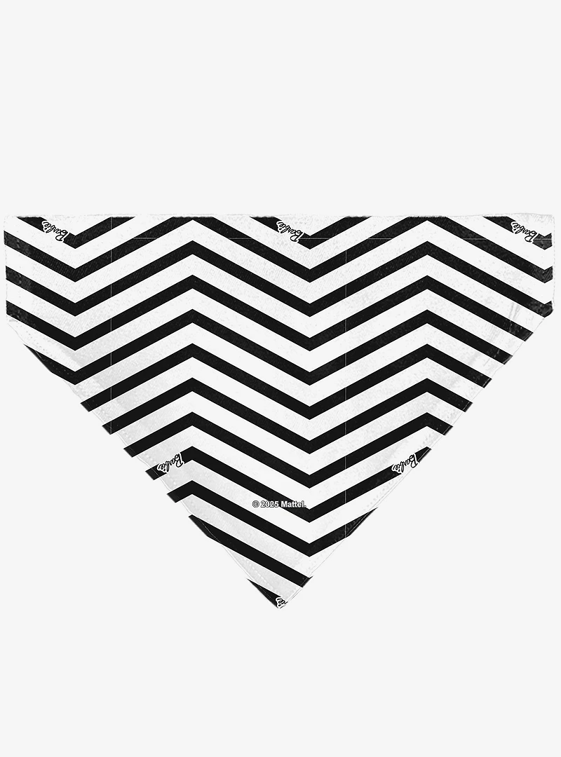 Barbie Script Heart Chevron Black Slip On Collar Pet Bandana - Bandana Only