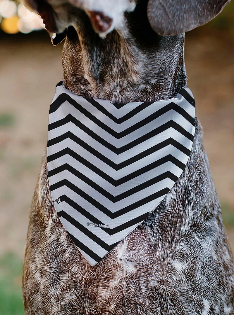 Barbie Script Heart Chevron Black Slip On Collar Pet Bandana - Bandana Only