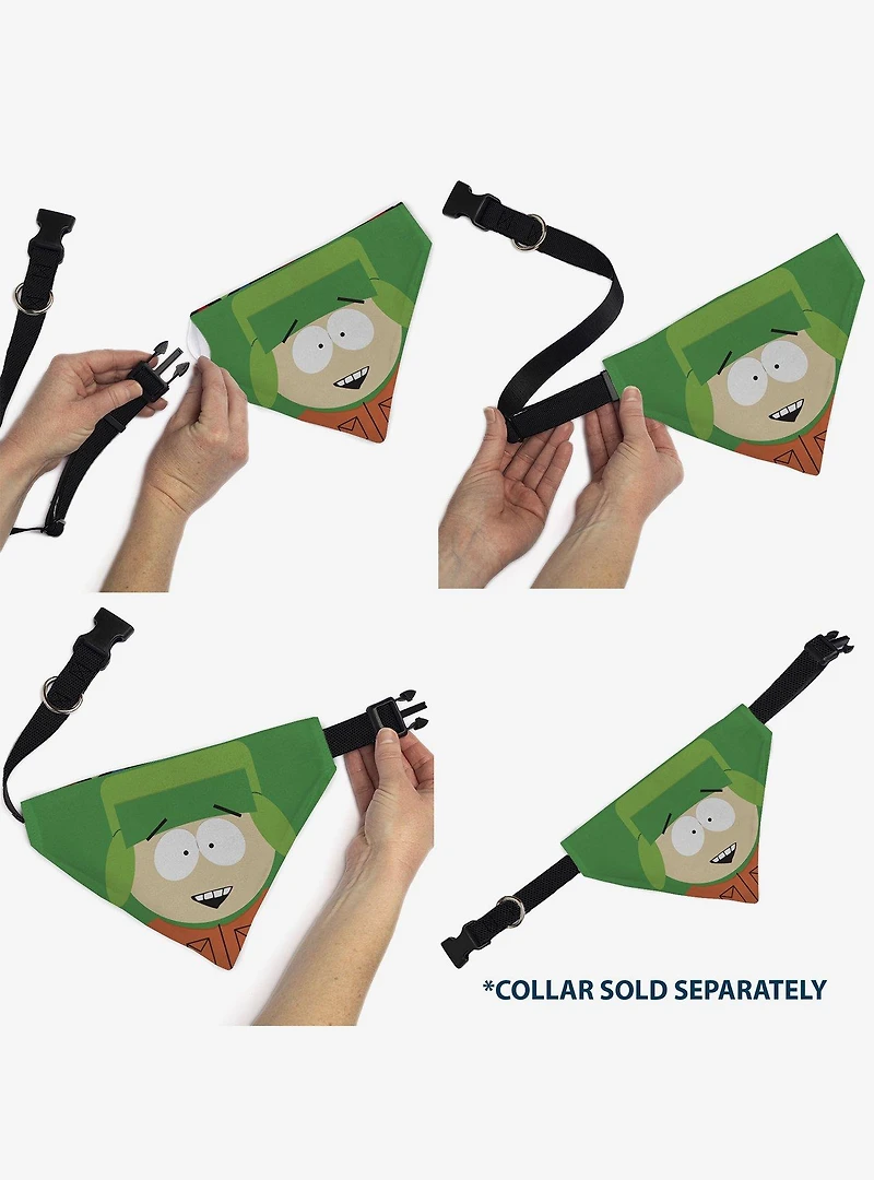 South Park Kyle Face Slip On Collar Pet Bandana - Bandana Only
