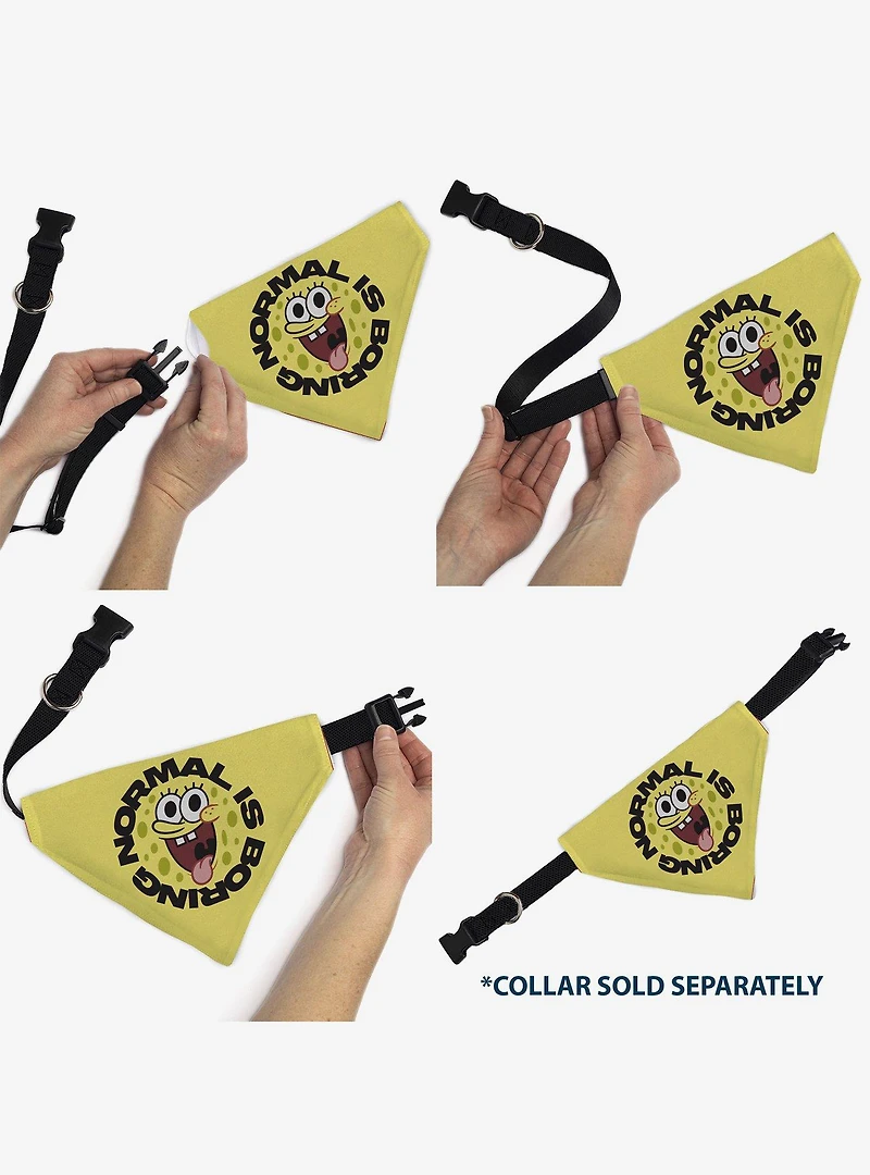SpongeBob SquarePants Normal Is Boring Pose Slip On Collar Pet Bandana - Bandana Only