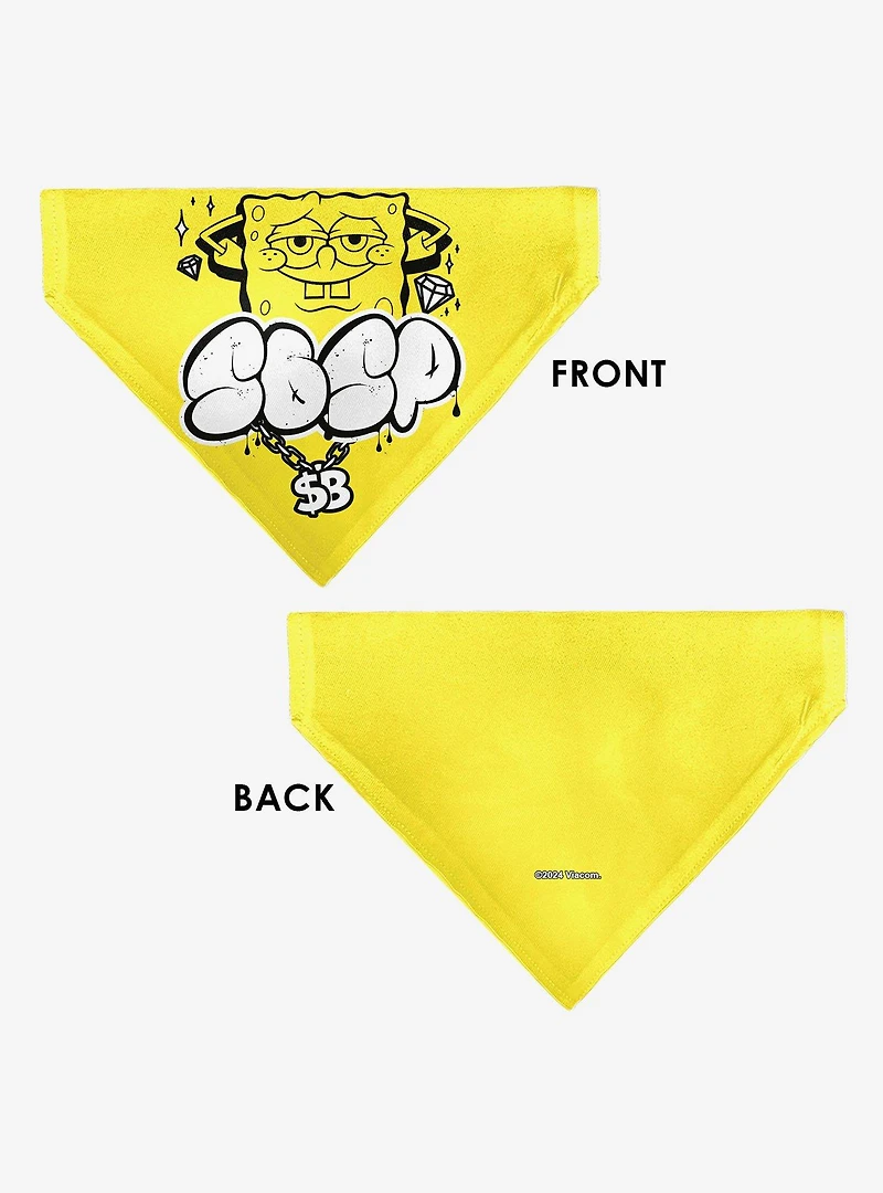 SpongeBob SquarePants Spsp $B Chain Pose Slip On Collar Pet Bandana - Bandana Only