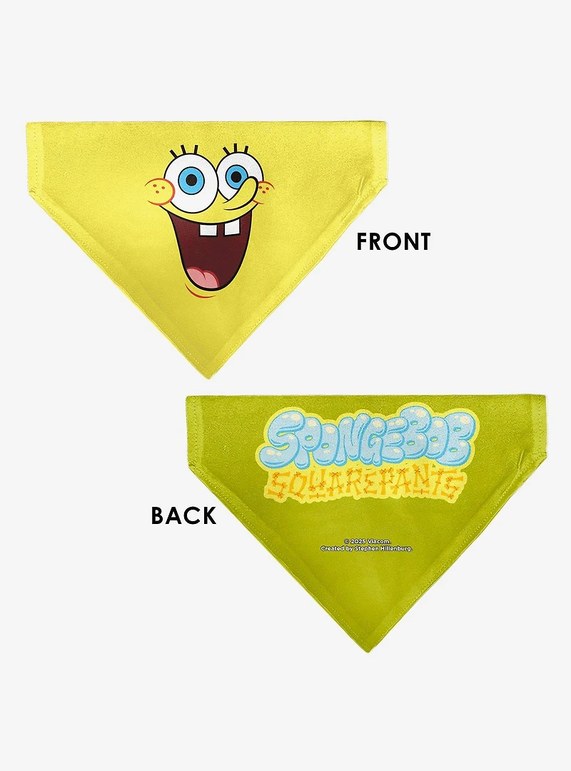 SpongeBob SquarePants Excited Smile Expression Slip On Collar Pet Bandana - Bandana Only