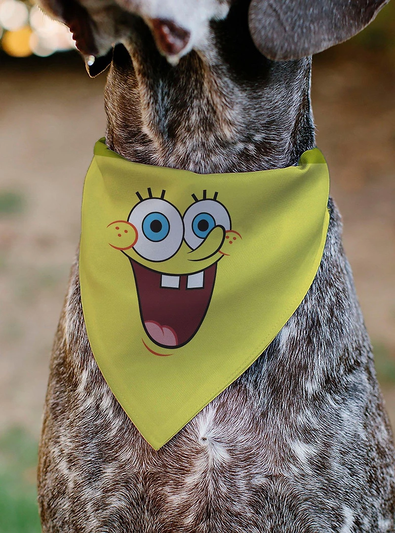 SpongeBob SquarePants Excited Smile Expression Slip On Collar Pet Bandana - Bandana Only