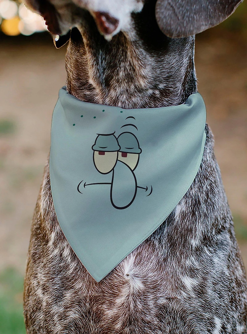 SpongeBob SquarePants Squidward Frowning Face Slip On Collar Pet Bandana - Bandana Only