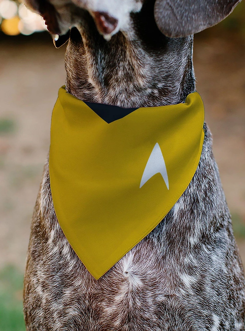 Star Trek Original Series Captain Kirk Golden Uniform Slip On Collar Pet Bandana - Bandana Only
