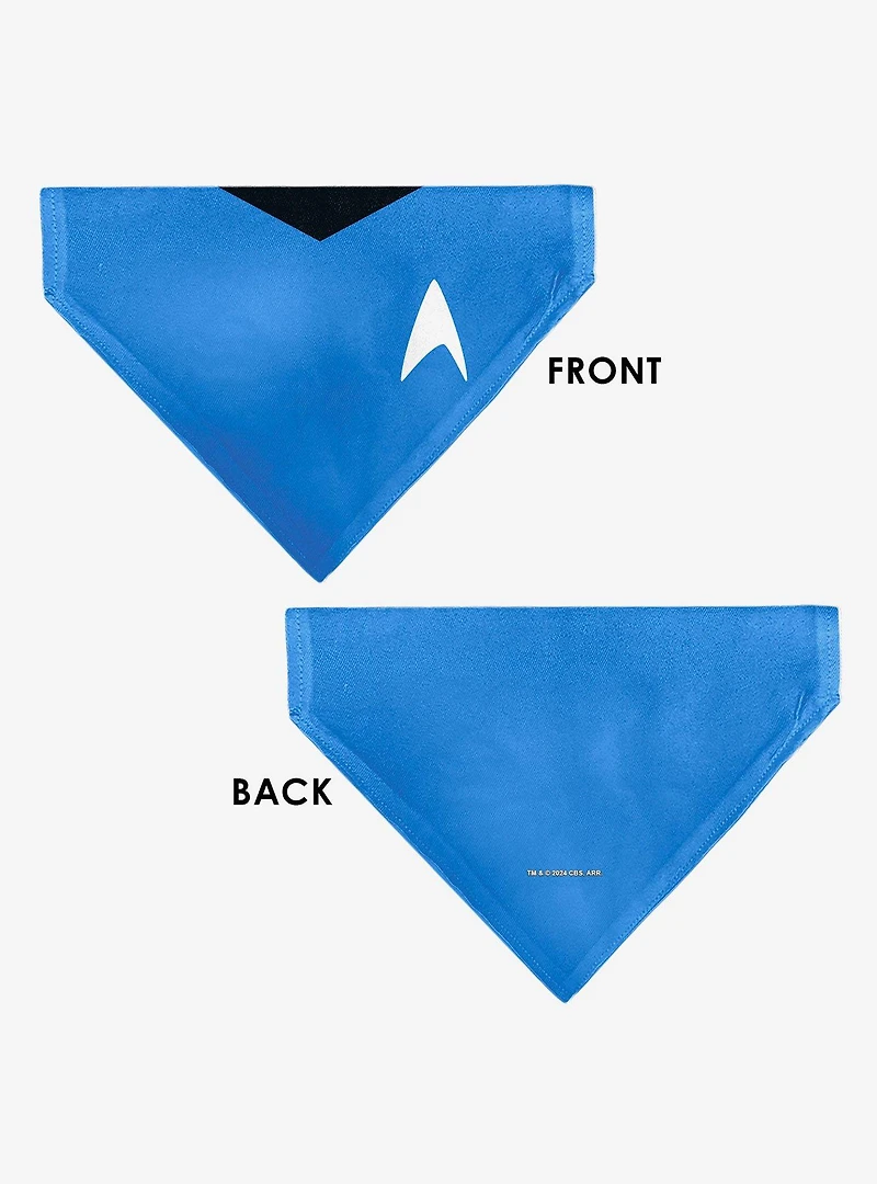 Star Trek Original Series Uniform Print Blue Slip On Collar Pet Bandana - Bandana Only